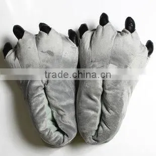 Kids Men Women Animal Monster Feet Slippers Claw Paw Plush Shoes photo-2