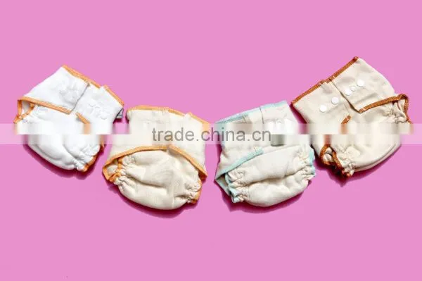 100% Cotton Twill Baby Fitted Diapers (Bleached, Half Bleached & Unbleached)