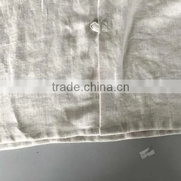 Beige Linen Mandarin Collar Special Buttonhole Mens Casual Dress Shirts photo-3