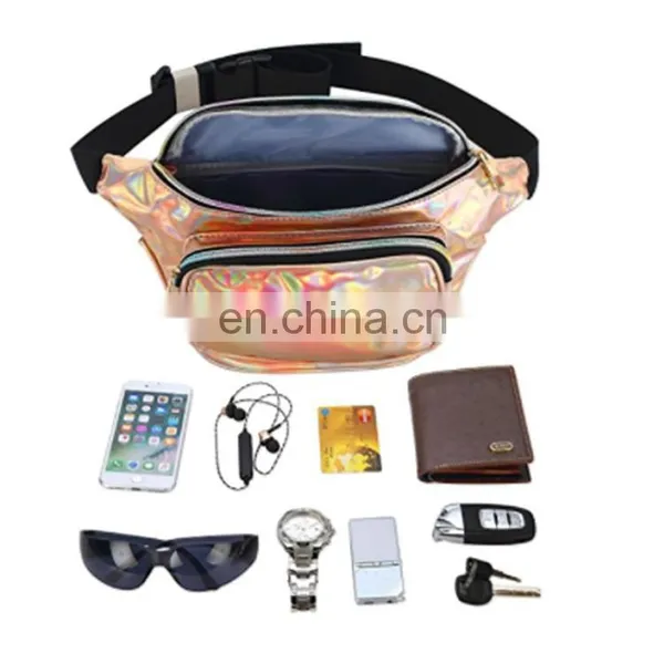 Water Resistant Shiny Neon Fanny Bag Hologram Bum Travel Waist Pack photo-4