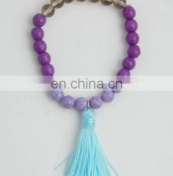 Gem Stone Beads Tassel Bracelet photo-6