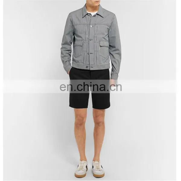 Dongguan Clothing Manufacturers Custom Slim-Fit Black Cotton-Drill Chino Shorts photo-3