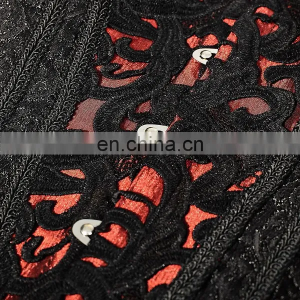 Gothic Adjustable Flower Printed Overbust Corset photo-6