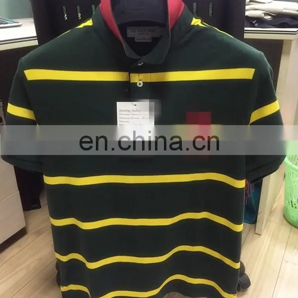 China Supplier Custom Mens Cotton Polo Shirt, Yarn Dyed Stripe Bulk Polo Shirts photo-3