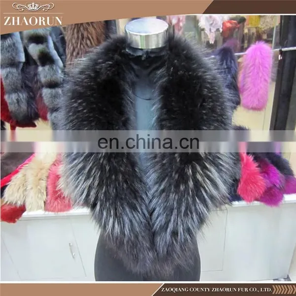 Colorful Good Sale Raccoon Fur Collar /Fur Collar And Scarf For Coat With Customized Size photo-6