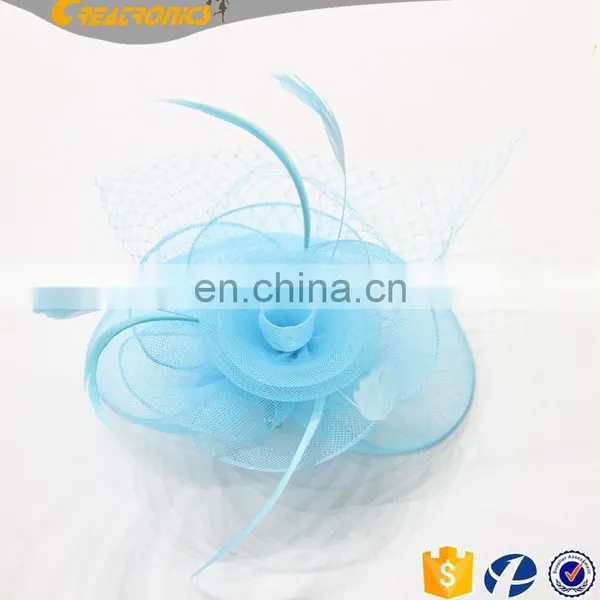 High Quality Elegant Design Rose Flower Handcraft Fascinator Hats With Veil Bridal Hair Accessories photo-5