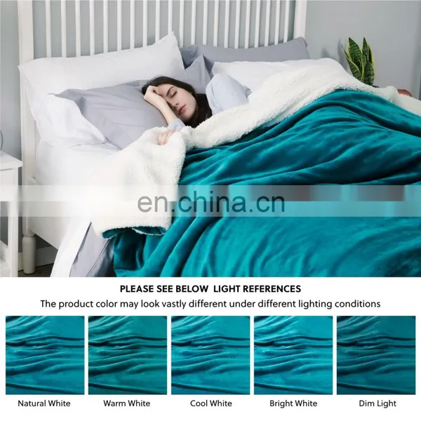 Moving Decoration Single Plain Flannel White Lamb Sherpa Blanket photo-4