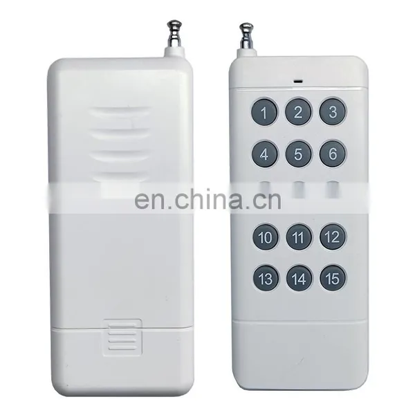 Remote Control Toys White Shell Learning Code/Fixed Code 15 Buttons 433 92MHZ DC12V Wireless RF Remote Control photo-5