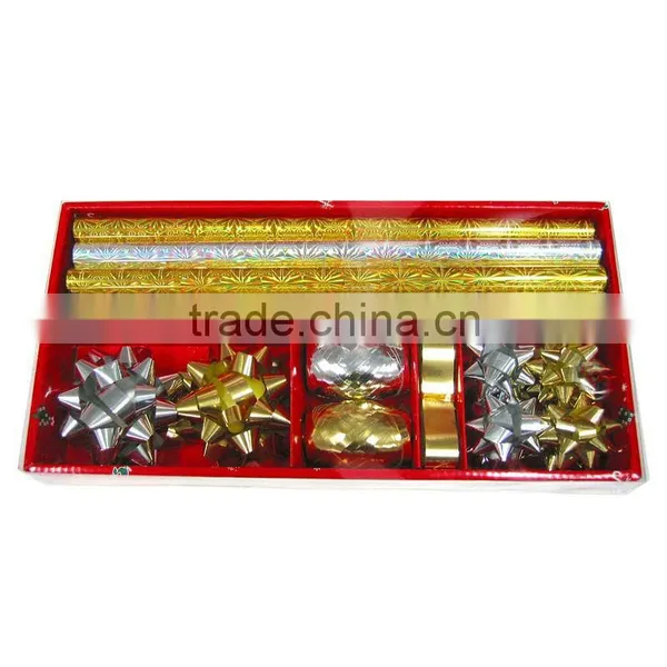 2016 Festive Metalic Star Ribbon Bow,10cm Dia Iridescent Fancy Bow, Gift Wrapping Paper photo-4