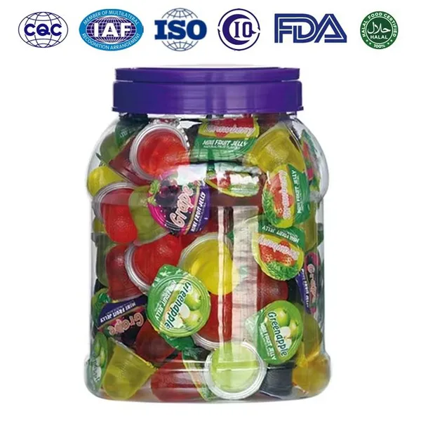 OEM Mini Galetina con Piezas de coco en Bolsa, Frasco, Melatas, Canastas y a Granel Sabor a Fruta Mini Gelatina de Fruta en Frasco