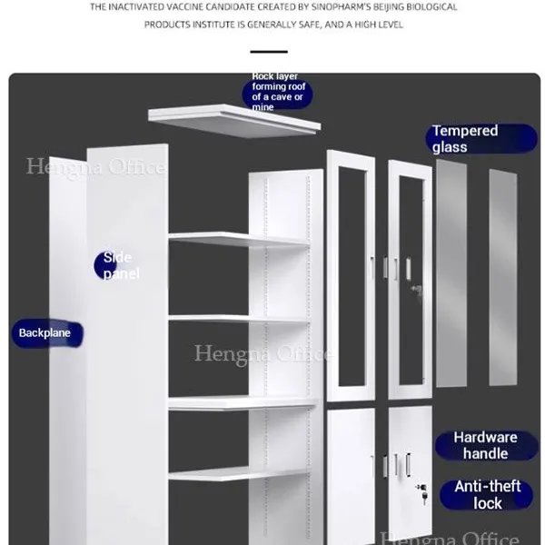 China Manufacturer Mobile Instrument Storage File Cabinet in White for Office and Industrial Use With Soft Close and Key Lock photo-3
