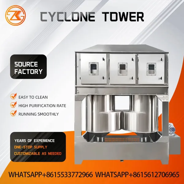 PP Anti-corrosion Cyclone Spray Tower Acid Alkali Chemical Waste Gas Neutralization Equipment Matching Activated Carbon Box photo-5