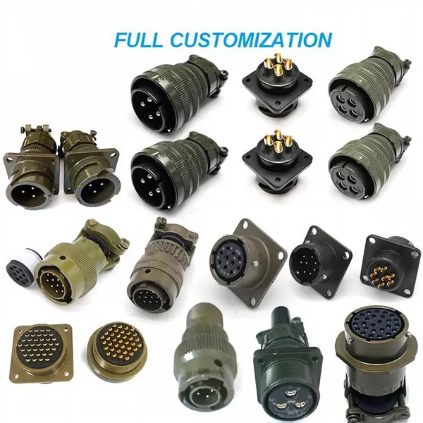 MS5015 Style 14 Pin 22-19 Radio Spec Connector 90 Degree Circular Adaptor Terminals Copper Contact Material Power Application