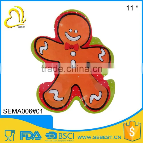 Top Sale Decorate Melamine Dish 11 Inch Christmas Man Plate