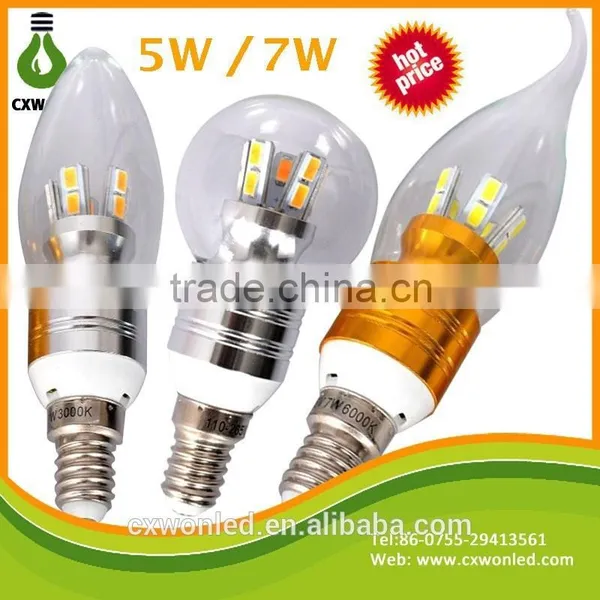 CE ROHS 3w 5w 7w E14 E27 Dimmable LED Candle Bulb,LED Candle Light E14 From China