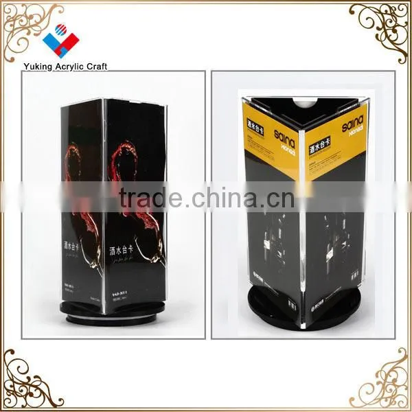 Restaurant 3 Sides Revolve Acrylic Menu Holder