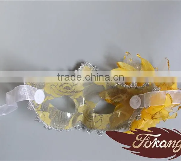 2016 Latest Selling Products PVC Venetian Mask With Artificial Flower Decoration photo-4