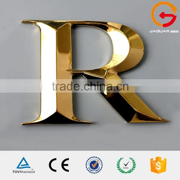 Mirror Finished Gold Stainless Steel 3d Round Surface Metal Letter Signs photo-3