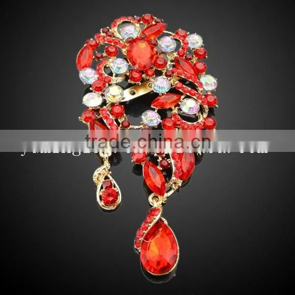 Elegant Rhinestone Flower Statement Bulk Rhinestone Crystal Brooch