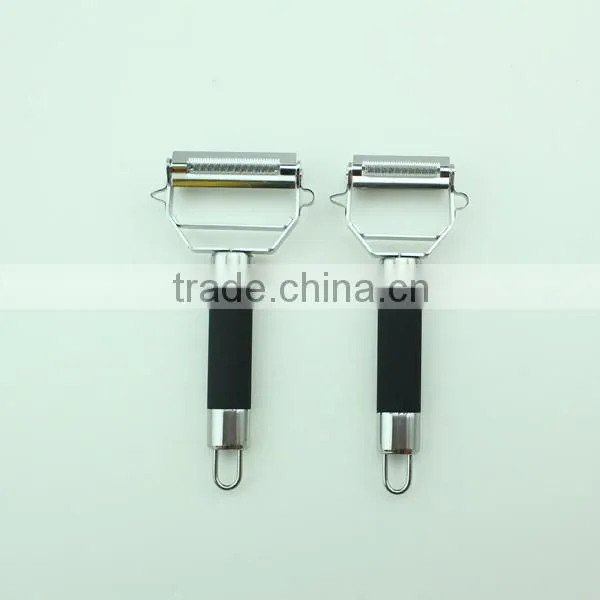 Dual Julienne Rubber Handle Fancy Vegetable Peeler Slicer photo-5