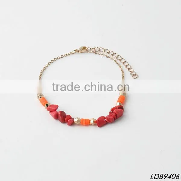 Red Turquoise Gold Bracelet Friendship Bracelet Red Turquoise With Gold CCB Bracelet Supplier's Choice photo-2
