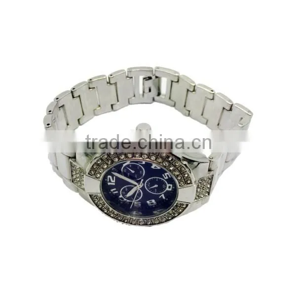Dark Blue Dial Quartz Stainless Steel Back Ladies Stone Watches photo-2