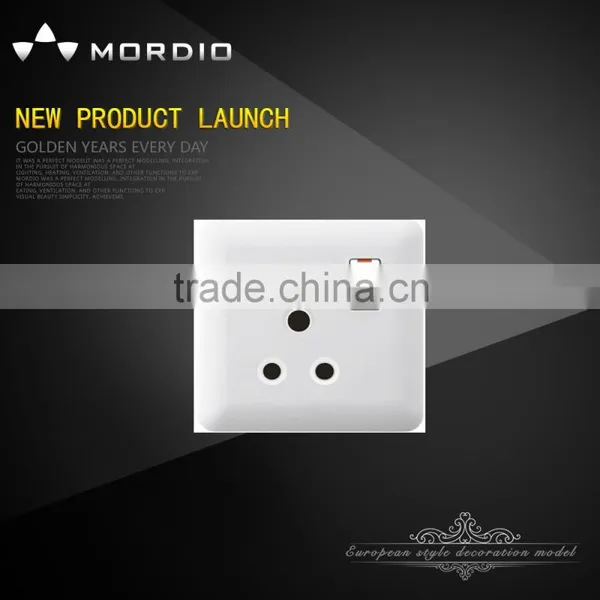 2016 Hot Design PC White 1 Gang Switch 15A Socket With Neon
