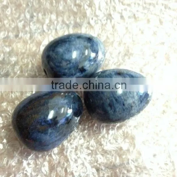 Semi precious stone Blue Dumortierite eggs for women Kegel exercises use
