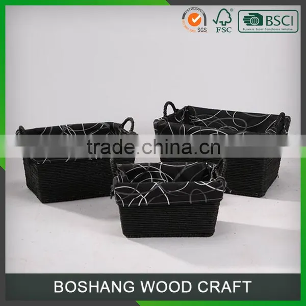 China Factory Black Woven Storage Basket photo-2