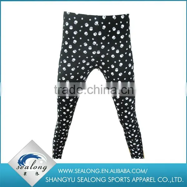 Wholesale Custom Digital Printed Cotton Spandex Skull Tights Legging photo-2