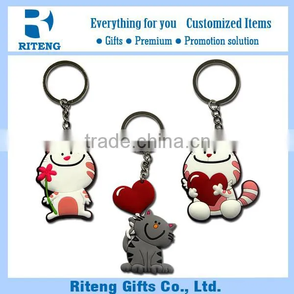 Cute Animal PVC Keyring For Promotion