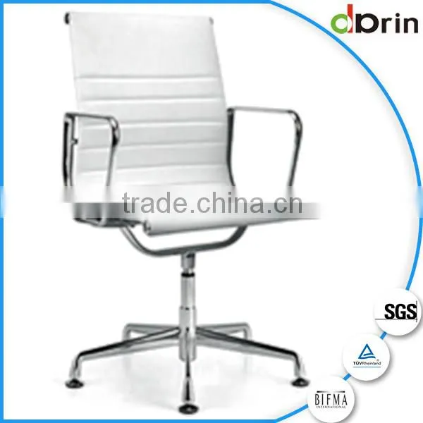 White pu Leather Computer Office Chair With Metal Wheel