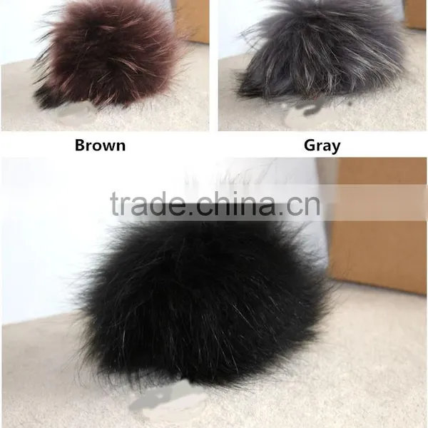 Real Raccoon Fur Ball / Raccoon Fur Pompom / Raccoon Fur Keychain