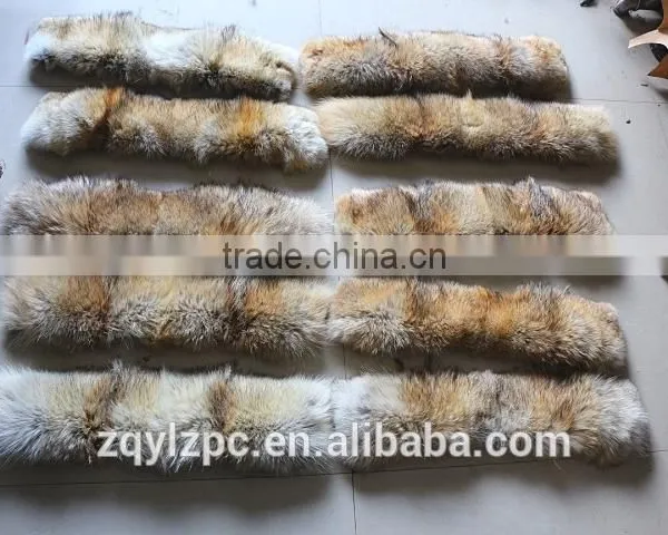 Wholesale Factory Price Natural Color Real Coyote Fur Collar Trimming/fox Fur Strips photo-2