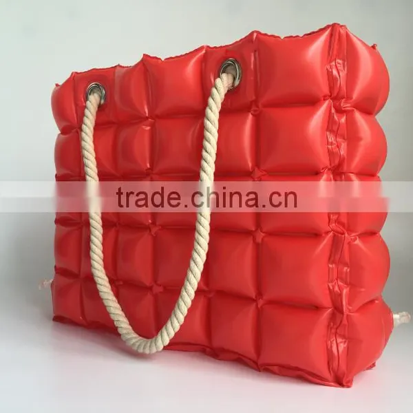 Red Inflatable PVC Air Bubble Beach Bag for Beach Leisure photo-2