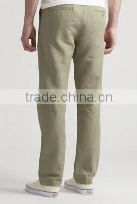 Khaki Color Leisure Design Cotton Casual Pants for Men photo-2