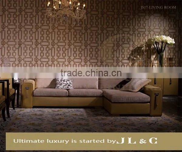 JS17-03 Three Seat Sofa With Solid Wood in Living Room From JL&C Luxury Home Furniture Latest Sofa Designs (China Supplier) photo-2