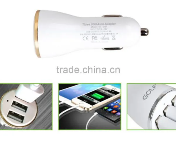 3 Port USB Certified Car Charger Quick Charge With Smart High Quality 3 Usb Car Charger Adapter For Samsung Galaxy Device photo-4