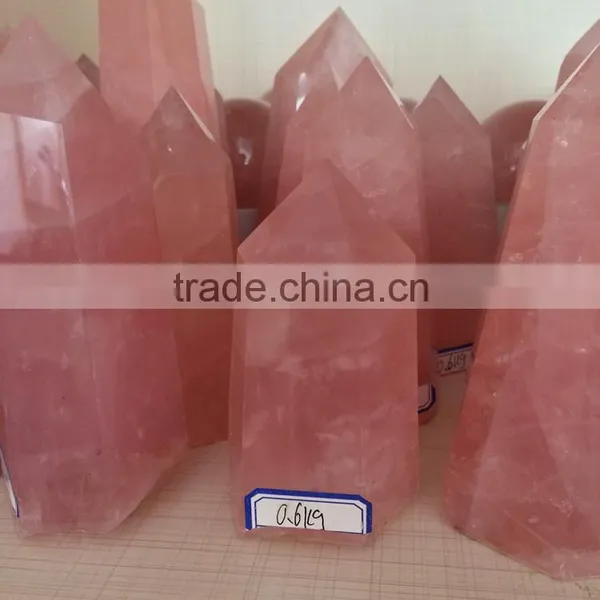 Rose Quartz Crystal Healing Stone Pillars Point Wholesale photo-2