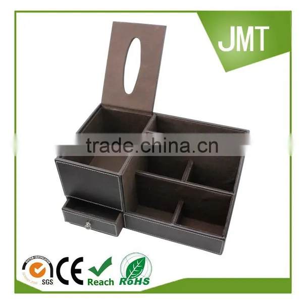 JMT Factory Multifunctional PU Leather Wholesale Storage Box Tissue Box photo-2
