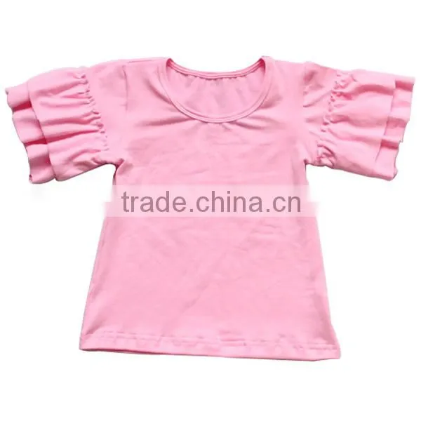 Wholesale 2016 Baby Lavender t Shirt Toddler Girls 3/4 Sleeve Shirt Girls Ruffle Sleeve Shirt photo-3