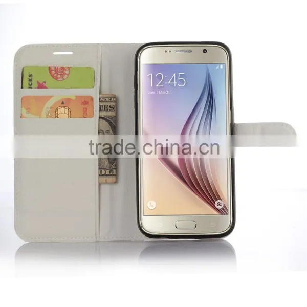 HOT SELLING Luxury Case for Samsung GALAXY S7 PU Lichee Leather Flip Cover With Wallet photo-6