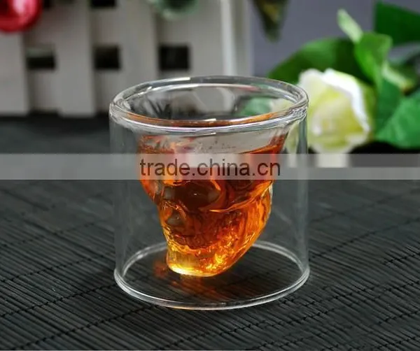 Skull Glass Cup/ Handmade Glass Cup/ Square Glass Cup photo-2