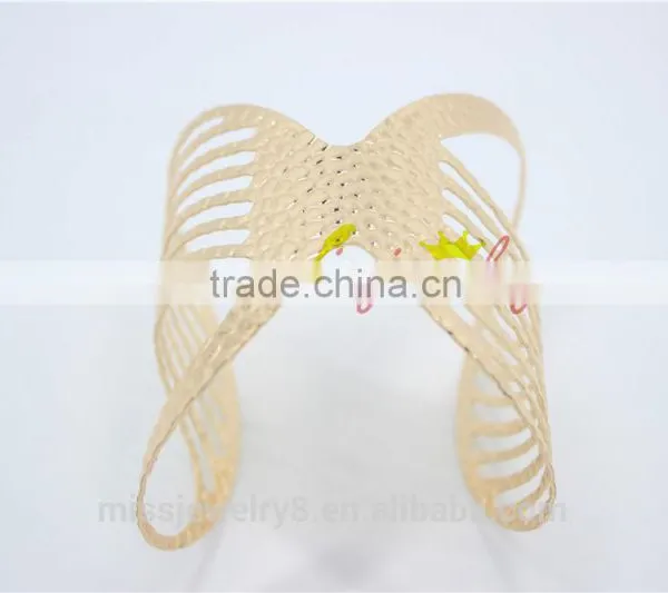 Knot Shape Gold Plated With Hollow Out Cuff Bracelet Bangle Party Gift Fashion Jewelry for 2016 New Accessory photo-4