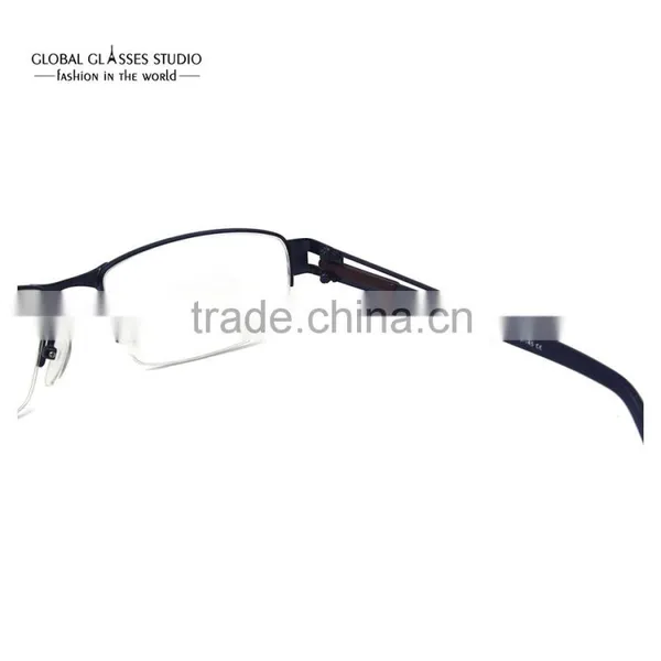 Great Classic Design Half Frame Fashion Navy Blue Men Metal Cool Eyewear Optical Frames Eyeglasses Specially for Big Face HD639 photo-6