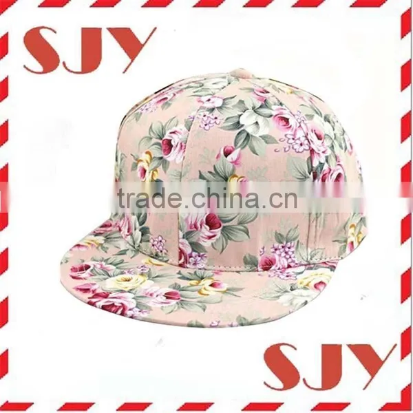 Hawaii Floral Print Flat Bill Hip-hop Baseball Cap photo-4