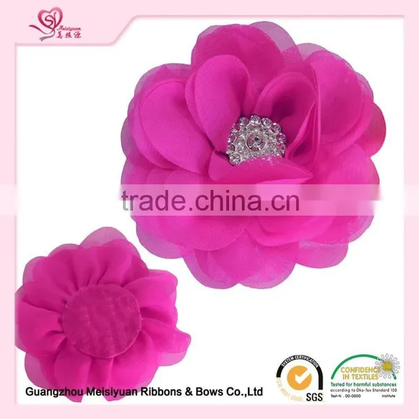 Forever Rose Flower for Girl Dresses/ribbon Flowers for Gartments/ Brooch Women Chiffon Flower photo-6