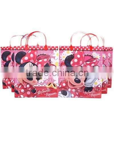Minnie Mou se Party Gift Bag Set 6pc Plastic/Reusable