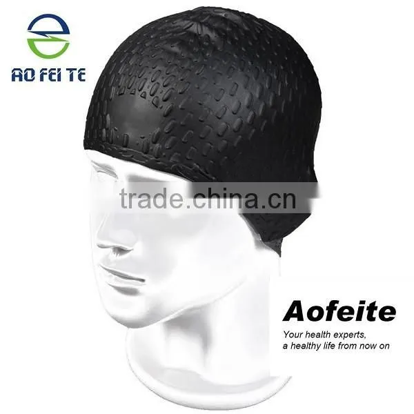2015 Hot Sell Unisex Waterproof Elastic Diving Silicone Bathing Cap Swimming Hat photo-6