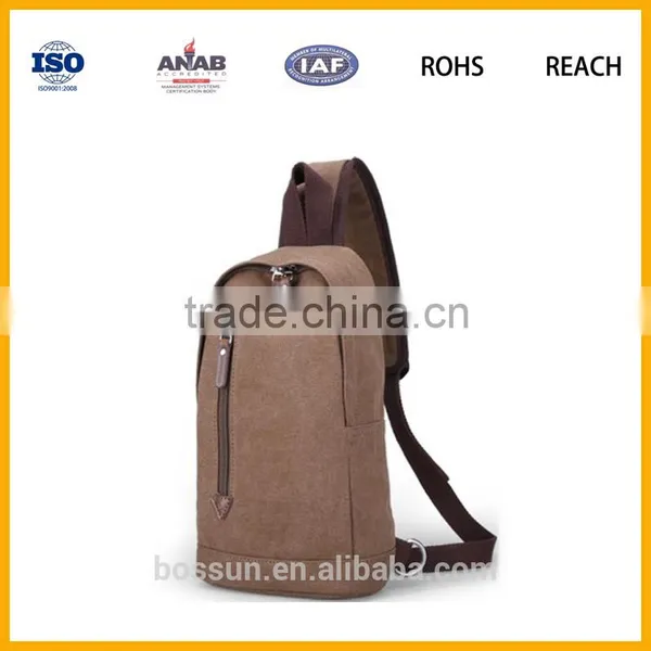 Custom Lightweight Single Shoulder Strap Chest Cross Boday Ladies Waist Canvas Bag photo-3